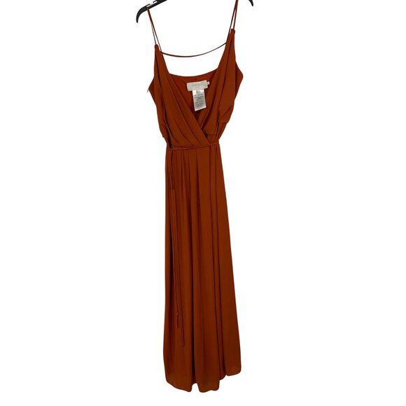 Davids Bridal Sienna Bridesmaid Wrap Spaghetti Strap Maxi Dress Size 12 RR10267 - Picture 1 of 11